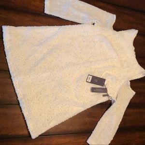 White Cold Shoulder Top Sparkle 0X NWT